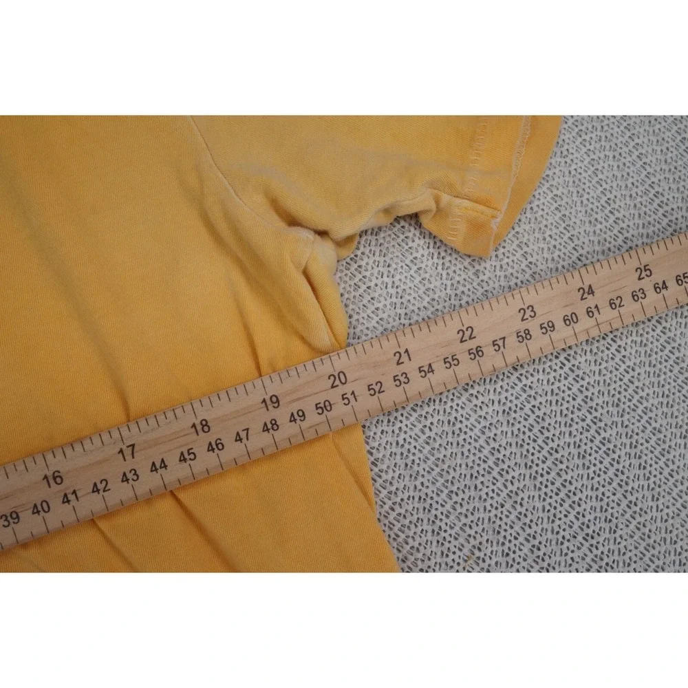The North Face Shirt Mens Large Yellow Short Sleeve Spellout Logo Out door Fade